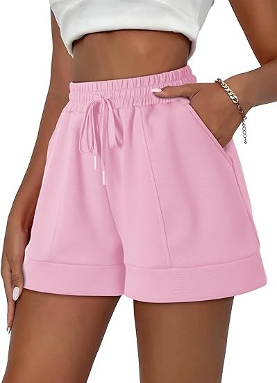 Women's Air Layer Casual Comfy Moisture Wicking Drawstring Shorts with Pockets